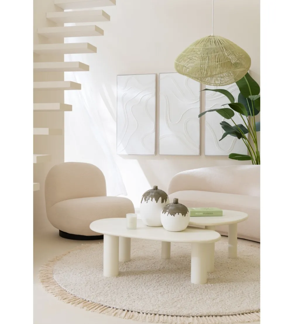Fotel obrotowy Snow 81 cm Bouclé biała