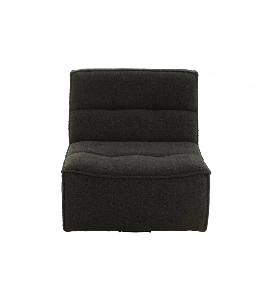 Fotel obrotowy Swivel Bouclé 83 cm czarny