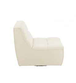 Fotel obrotowy Swivel Bouclé 83 cm kremowy