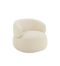 Fotel obrotowy Swivel II Bouclé 82 cm kremowy