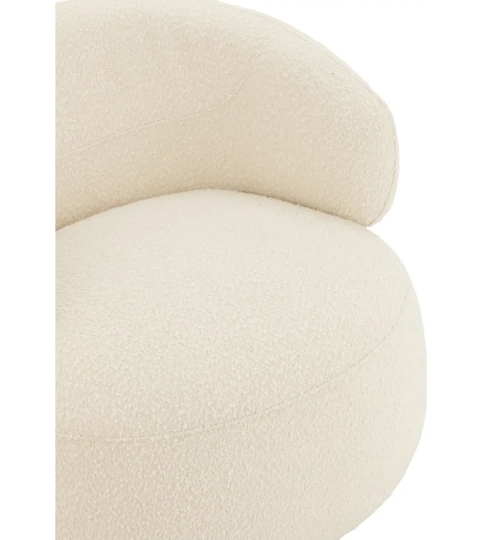 Fotel obrotowy Swivel II Bouclé 82 cm kremowy