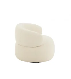 Fotel obrotowy Swivel II Bouclé 82 cm kremowy