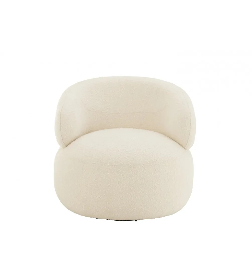 Fotel obrotowy Swivel II Bouclé 82 cm kremowy