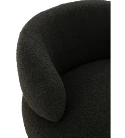 Fotel obrotowy Swivel II Bouclé 82 cm czarny