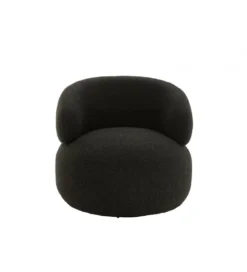 Fotel obrotowy Swivel II Bouclé  82 cm czarny