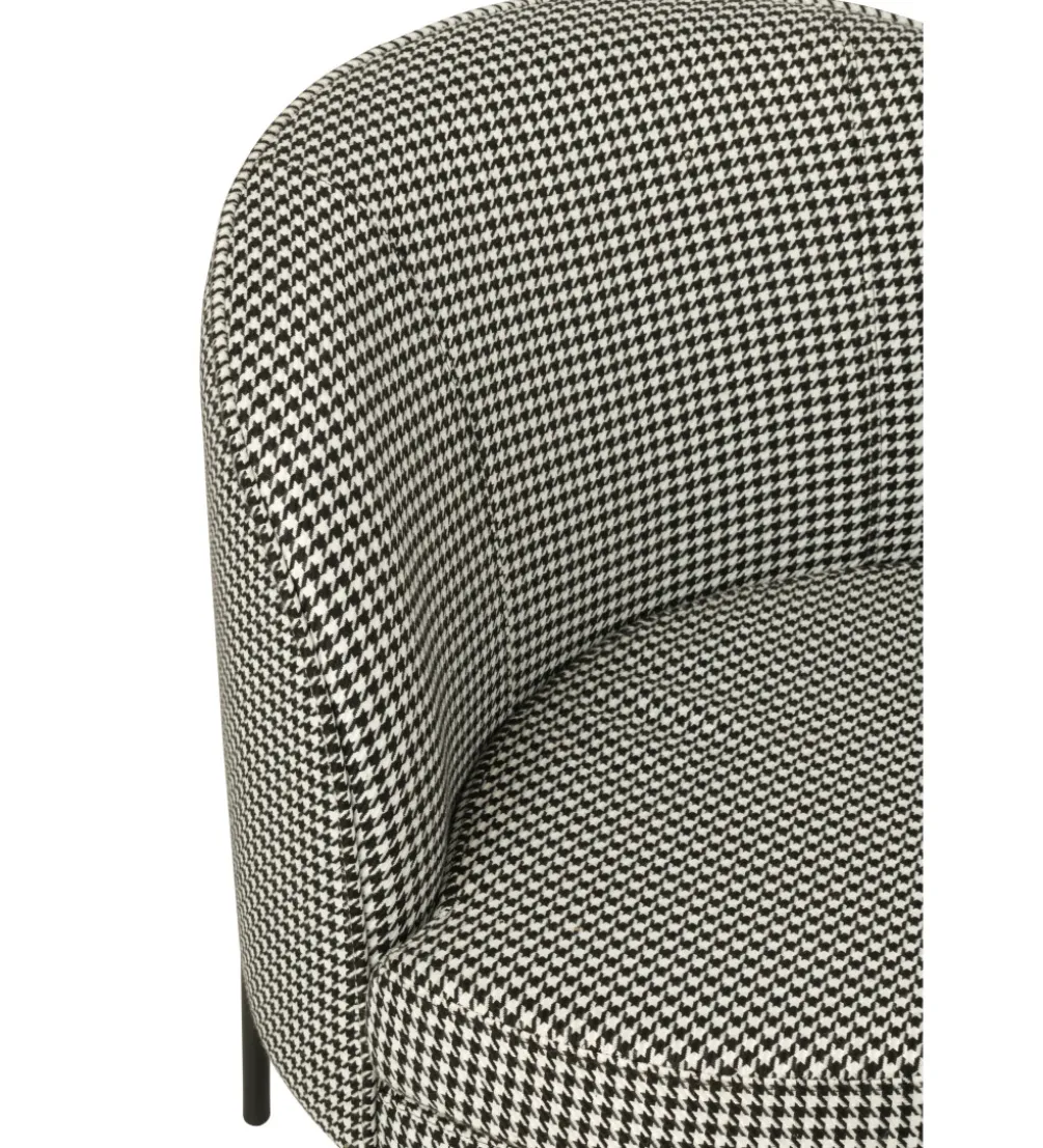 Fotel PIED DE POULE 70 cm czarnobiały
