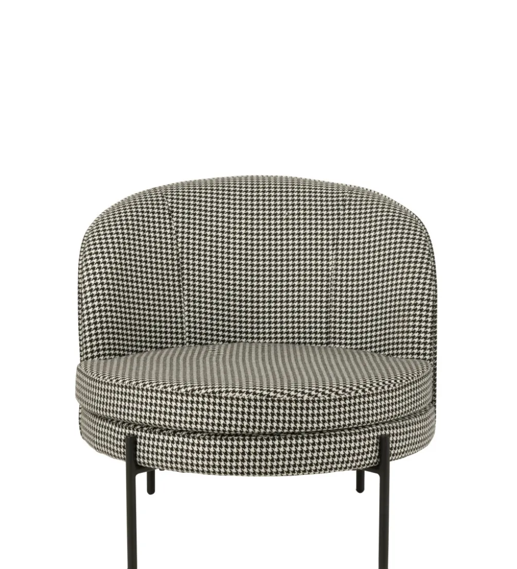 Fotel PIED DE POULE 70 cm czarnobiały