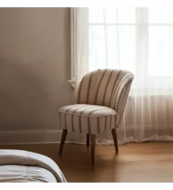 Fotel STRIMERS 73 cm biały w paski z terrakoty