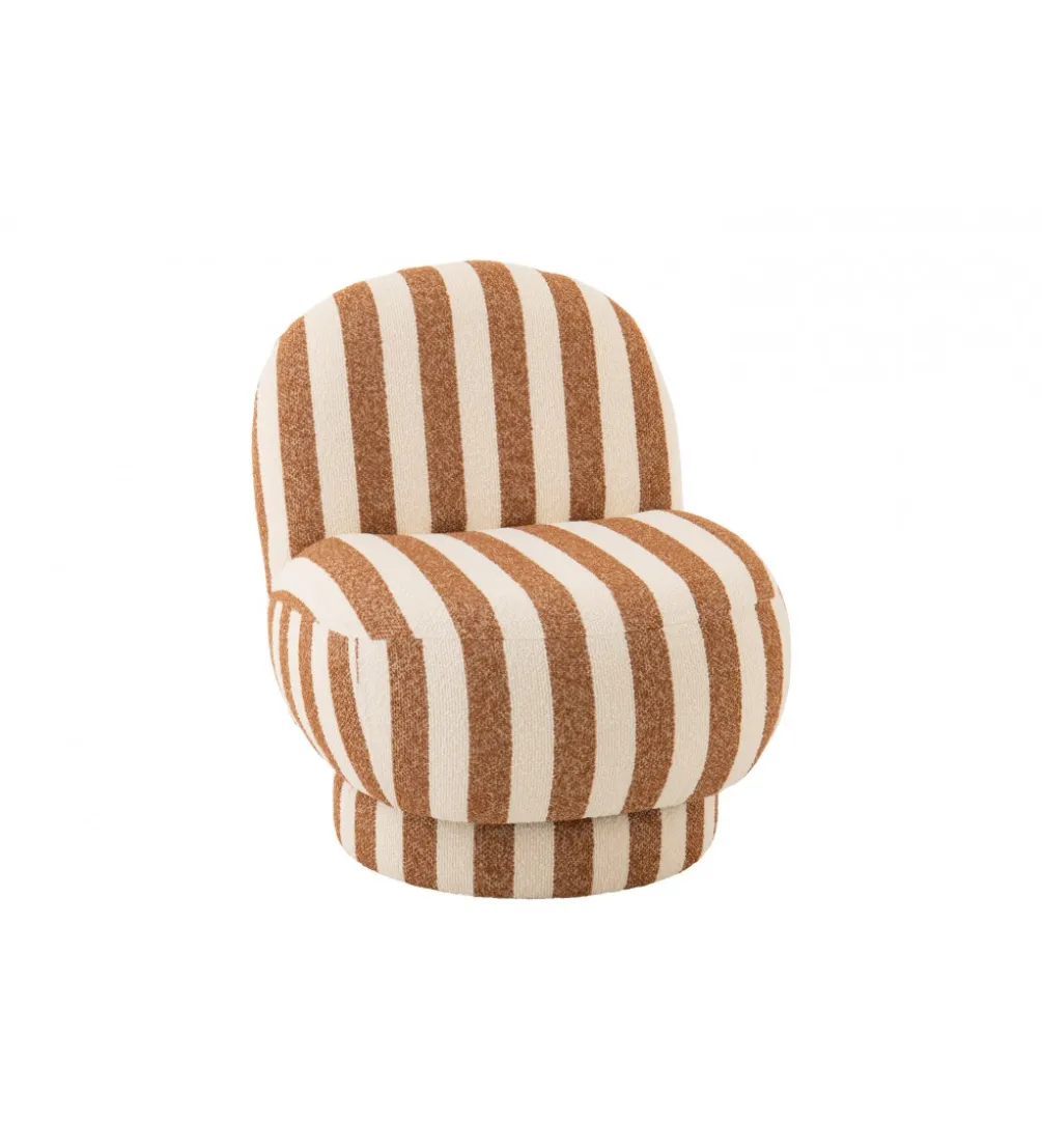 Fotel STRIPED 72 cm białokarmelowy