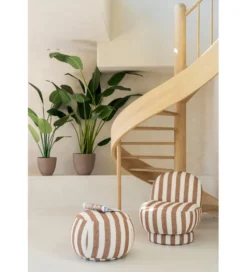 Fotel STRIPED 72 cm białokarmelowy