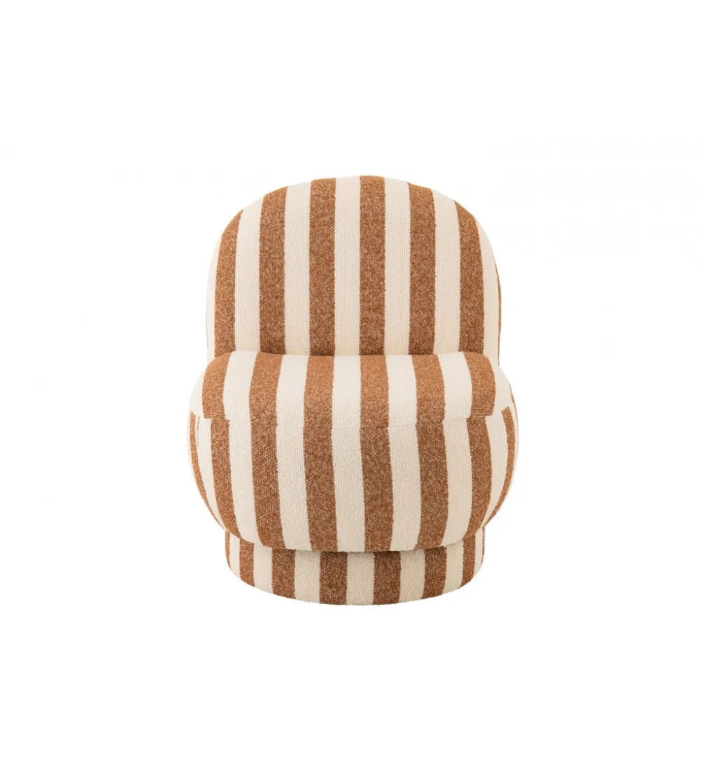 Fotel STRIPED 72 cm białokarmelowy