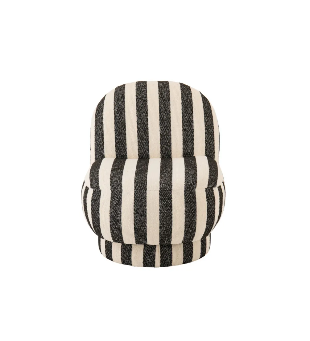 Fotel STRIPED 76 cm czarnobiały