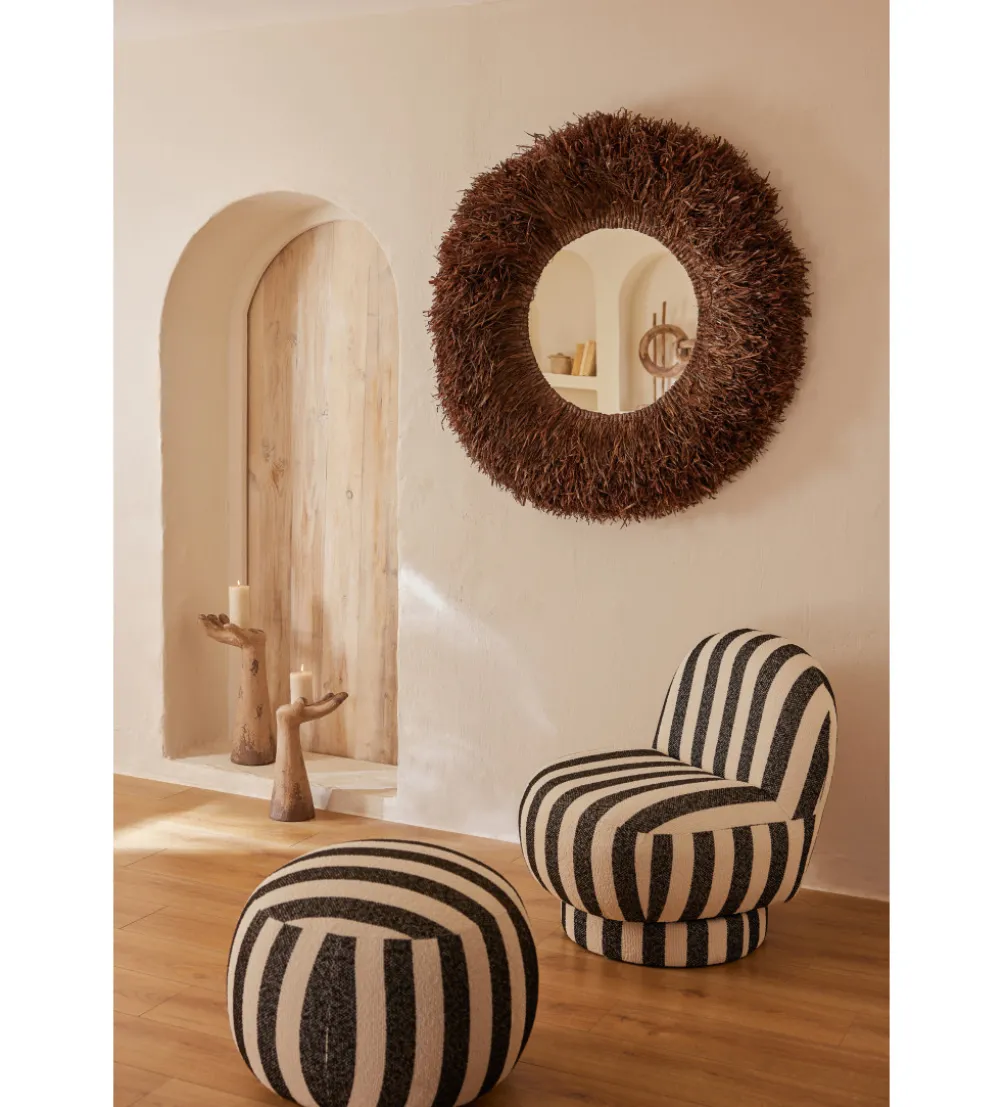 Fotel STRIPED 76 cm czarnobiały