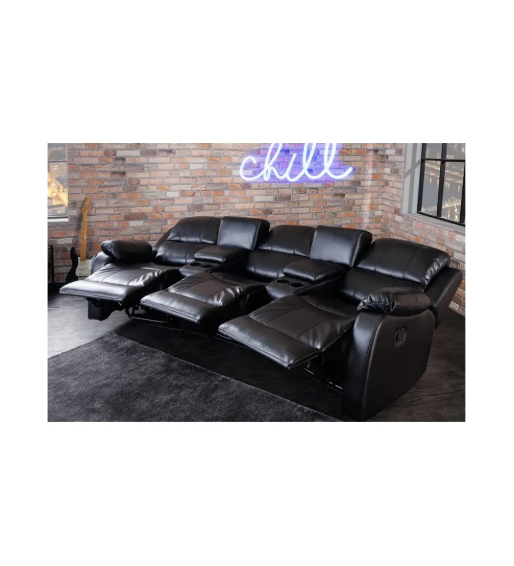Fotel trzyosobowy DALLAS Hollywood 295 cm czarny