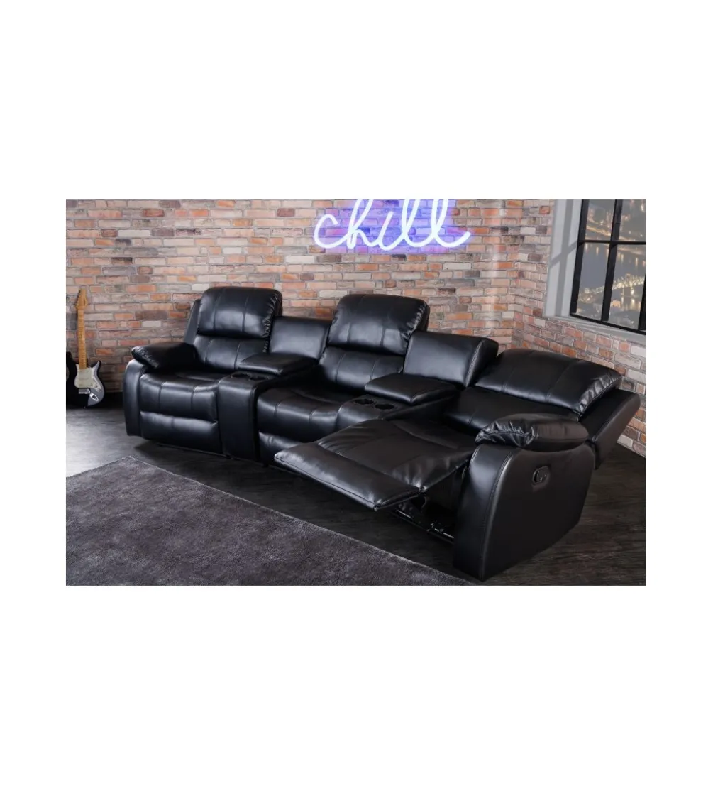 Fotel trzyosobowy DALLAS Hollywood 295 cm czarny