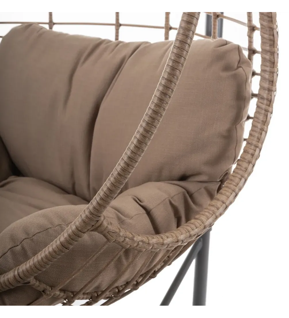 Fotel wiszący ARIKI 105 cm rattan beżowy