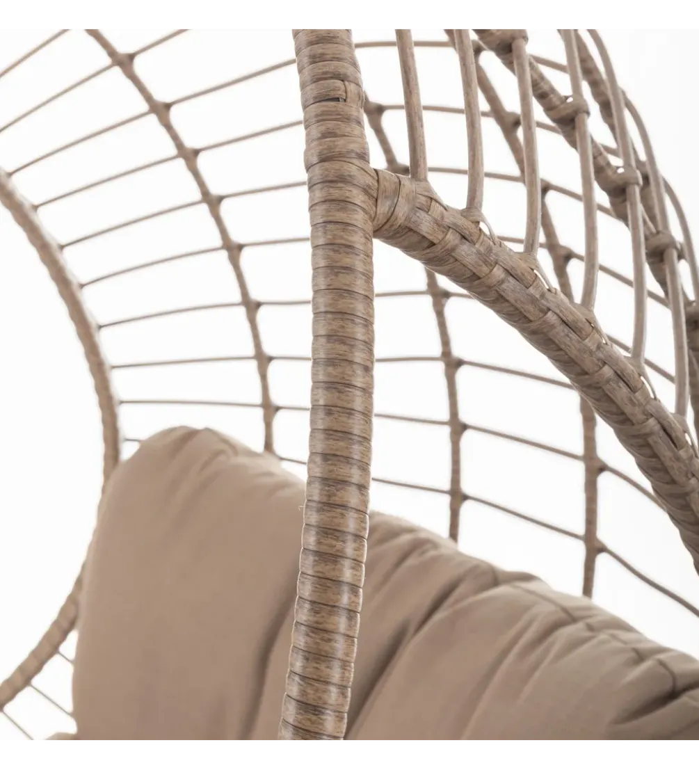 Fotel wiszący ARIKI 105 cm rattan beżowy
