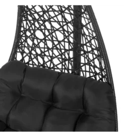 Fotel wiszący POLE DIDO 192 cm rattan czarny