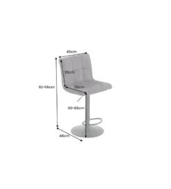 Hoker MODENA od 92 cm do 115 cm 360 stopni obrotu welwet antracyt