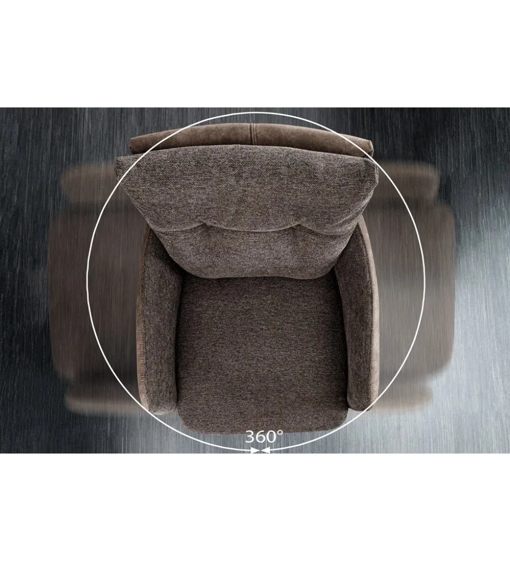 Hoker obrotowy BIG GEORGE welwet taupe