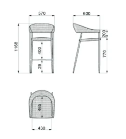 Hoker ogrodowy NIVA 112 cm naturalny biały