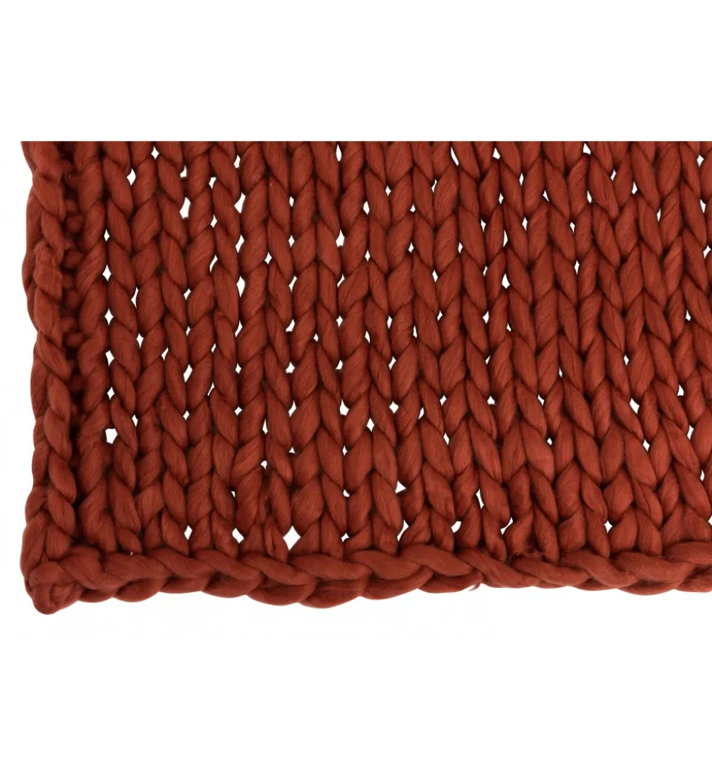 Koc pled Knitted 140 cm x 154 cm w odcieniach czerwonego