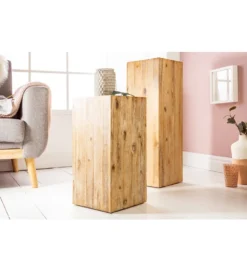 Kolumna Columna 75 cm akacja teak szary