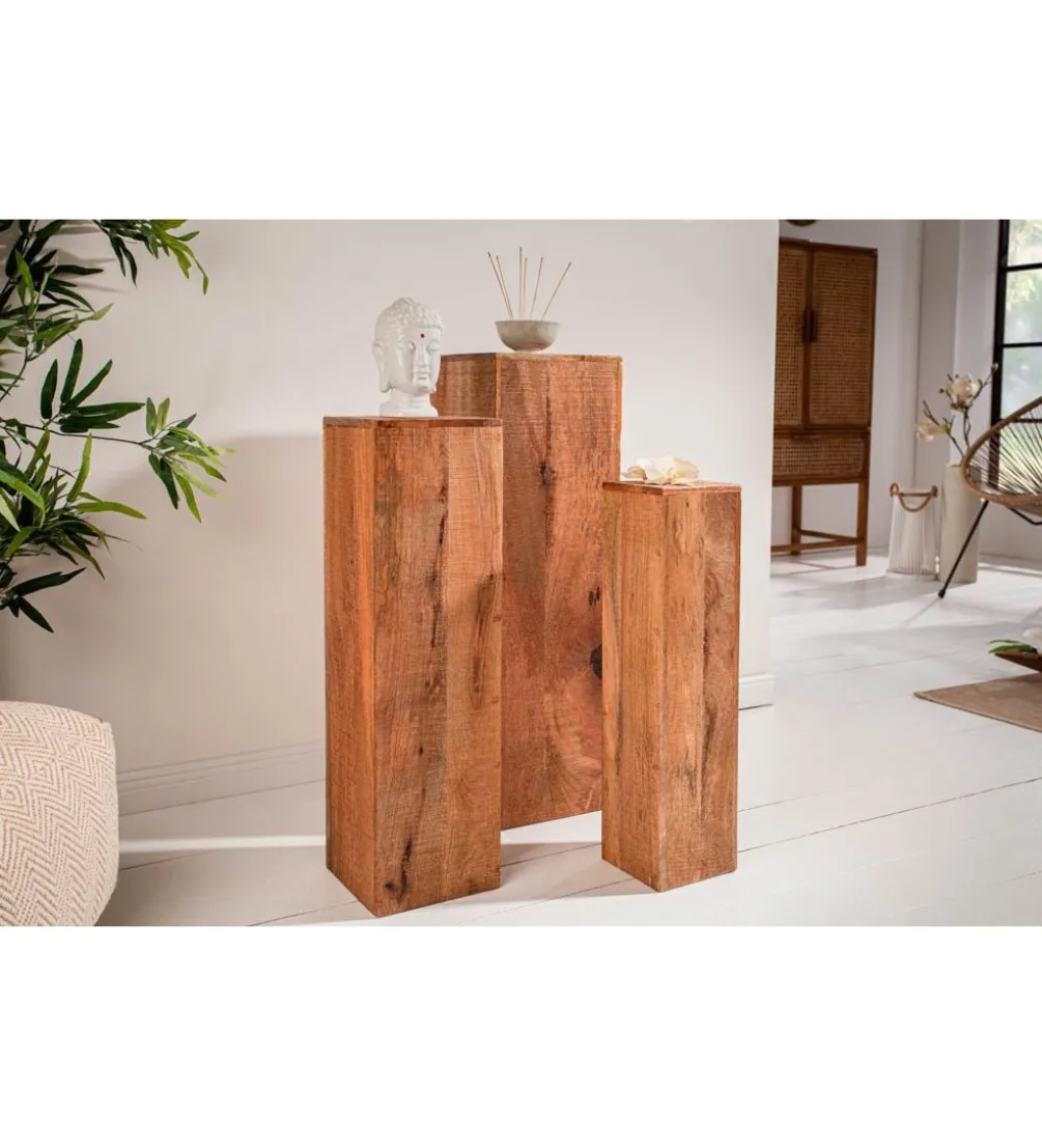 Kolumna Finice Makassar set 3 drewno mango
