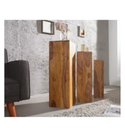 Kolumny FINICE Makassar SET 3 drewno sheesham