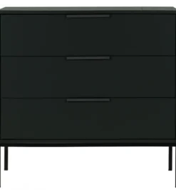 Komoda ADAM 94 cm drewno sosny czarna