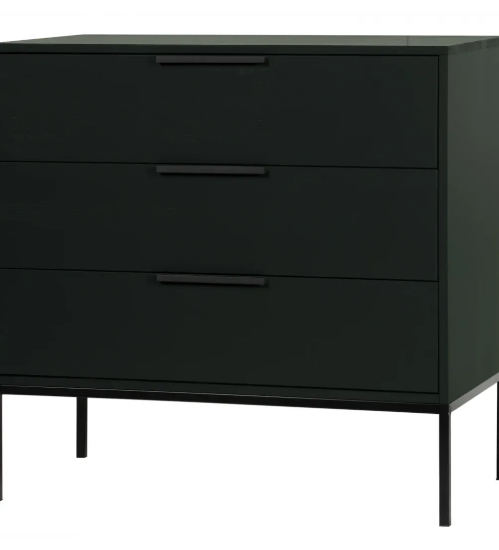 Komoda ADAM 94 cm drewno sosny czarna