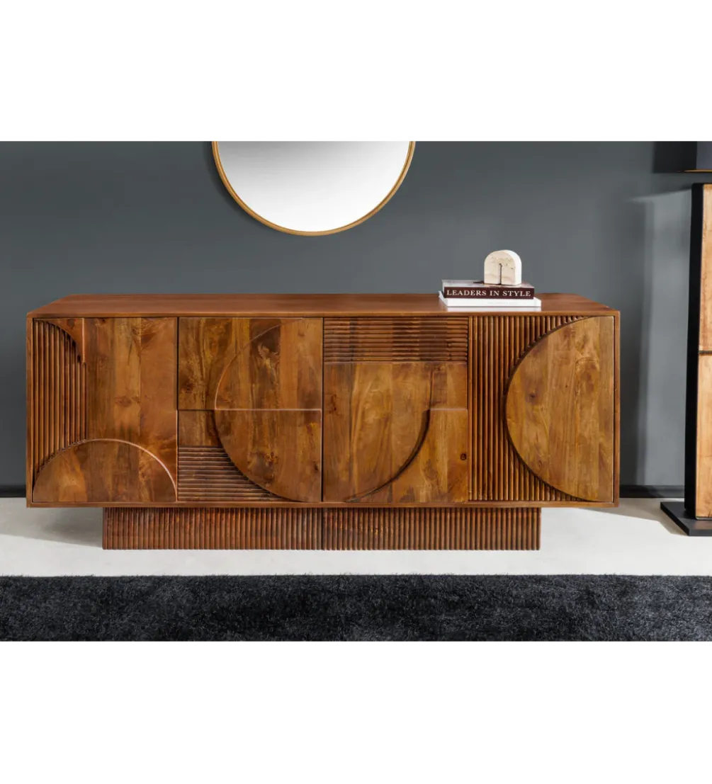 Komoda ART DECO 170 cm drewno mango brązowa