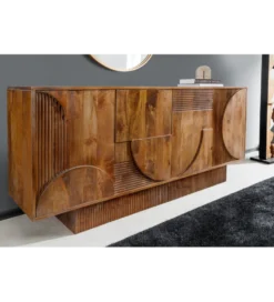 Komoda ART DECO 170 cm drewno mango brązowa