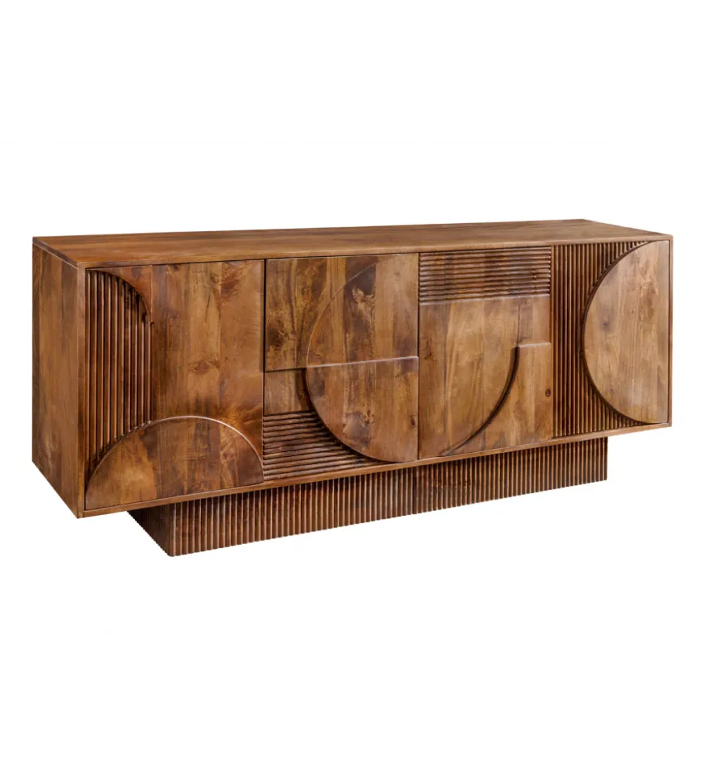 Komoda ART DECO 170 cm drewno mango brązowa
