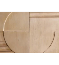 Komoda ART DECO 170 cm drewno mango biało beżowa