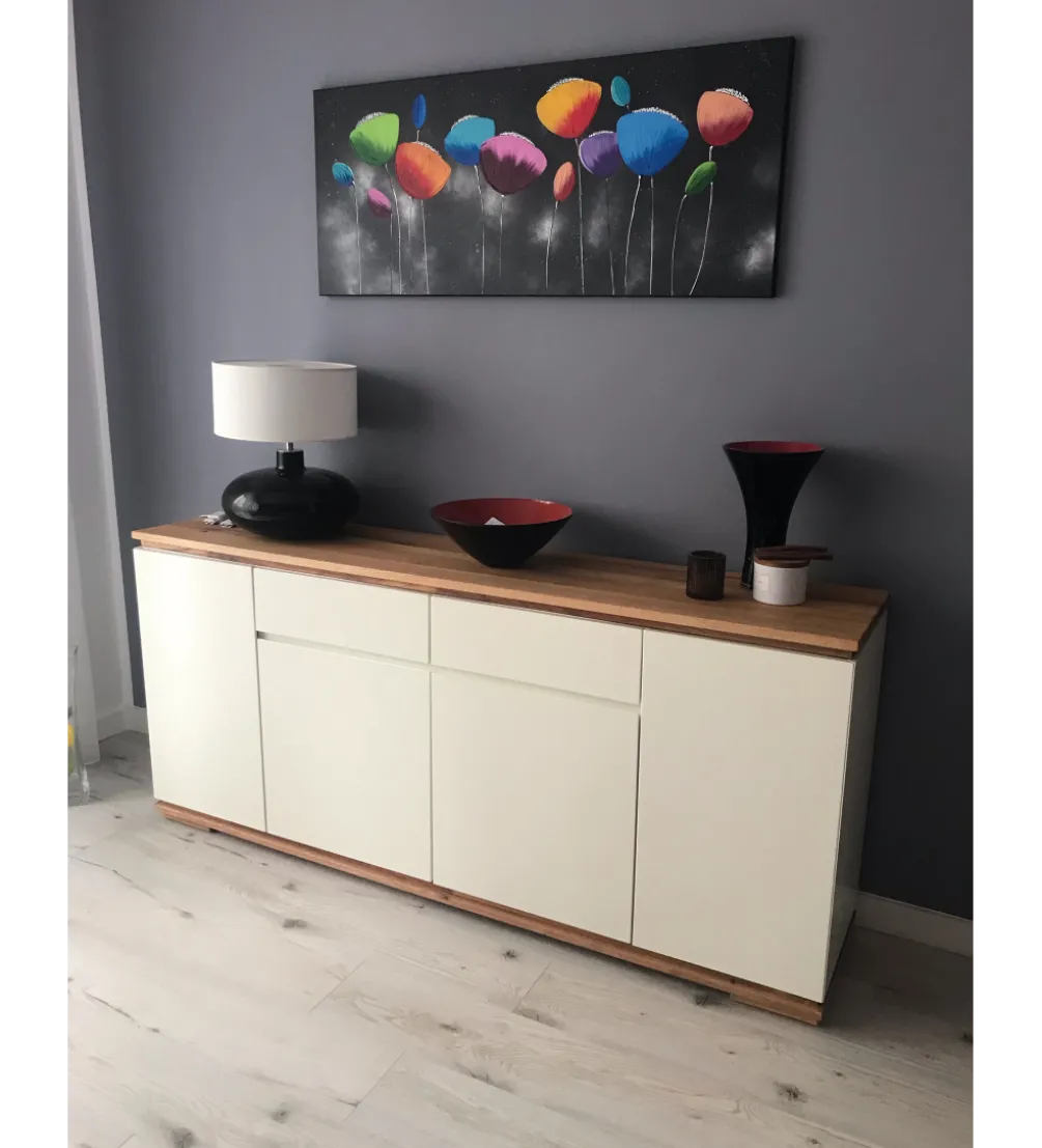 Komoda CHIARO 170 Cm Biało kremowa
