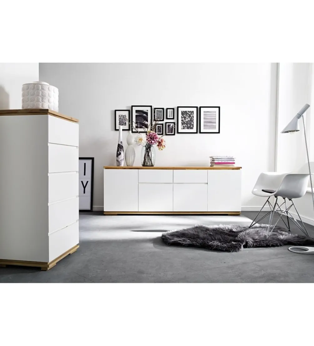 Komoda CHIARO 180 cm biało kremowa