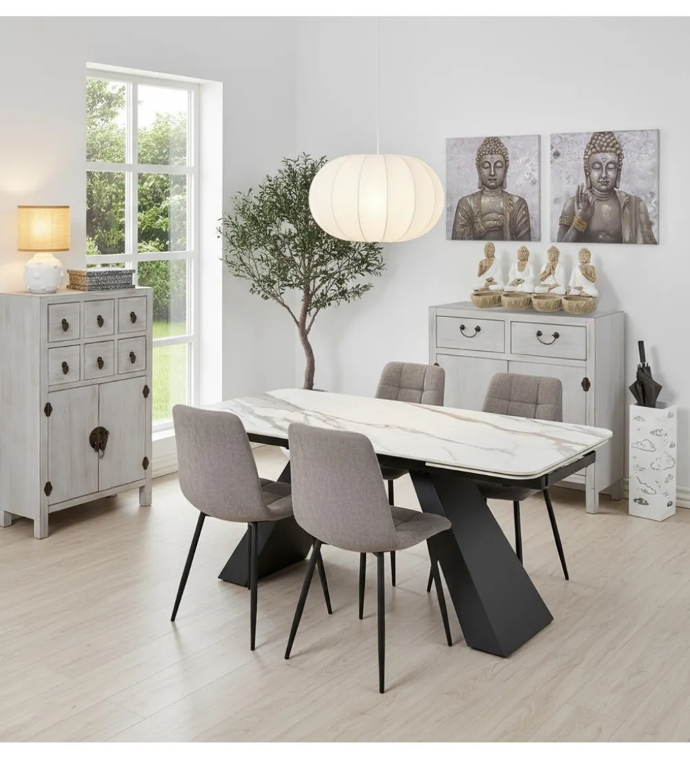 Komoda DECAPE 100 cm przecierana biel