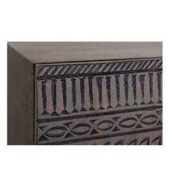 Komoda 3D TRIBAL 120 cm drewno mango ciemny brąz