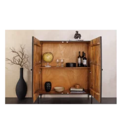 Komoda 3D TRIBAL 120 cm drewno mango ciemny brąz