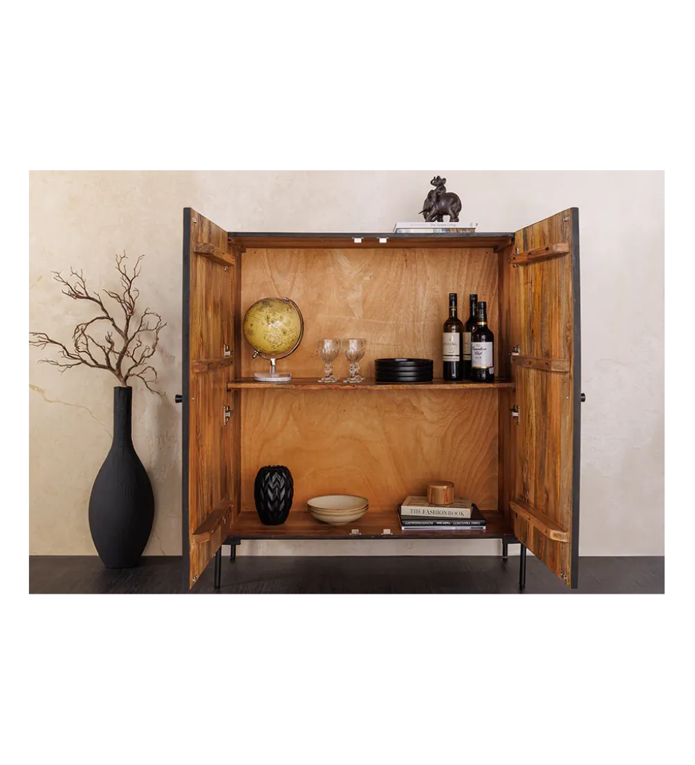 Komoda 3D TRIBAL 120 cm drewno mango ciemny brąz