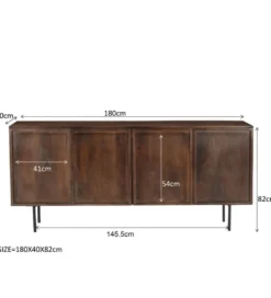 Komoda ELANI 180 cm drewno mango brązowa