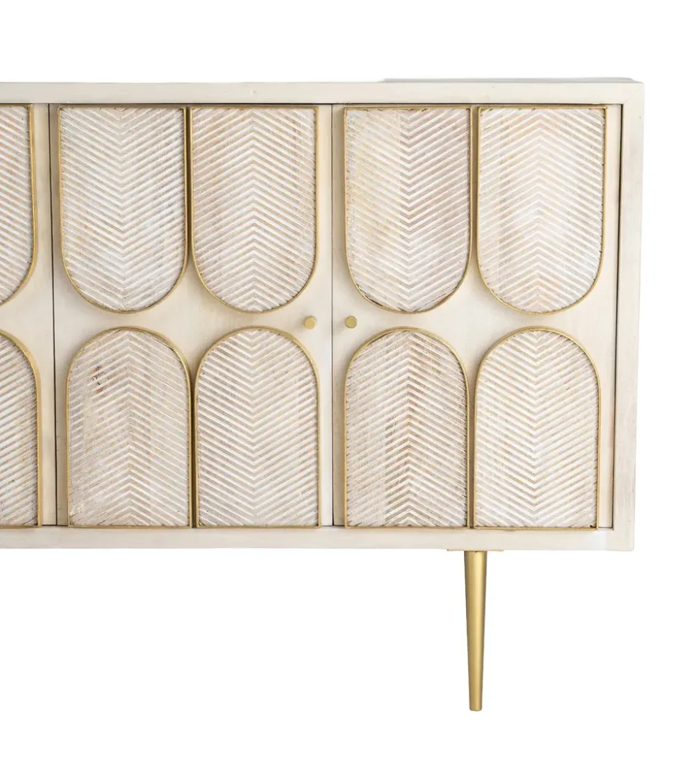 Komoda ESPAZERO 152 cm drewno mango biała