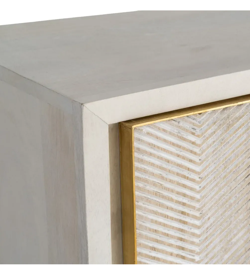 Komoda ESPAZERO 152 cm drewno mango biała