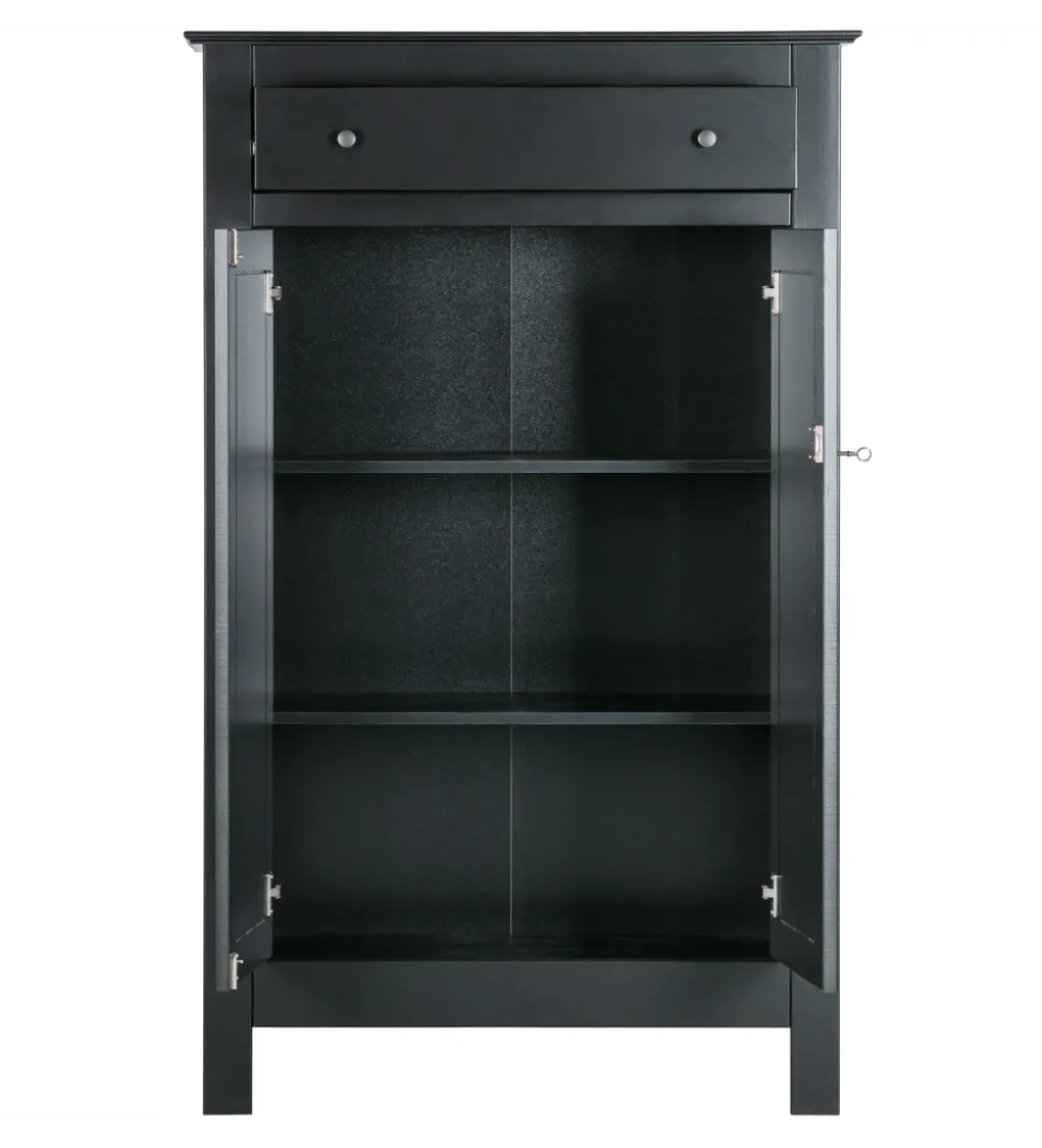 Komoda EVA 150 cm drewno sosna czarna