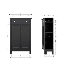 Komoda EVA 150 cm drewno sosna czarna
