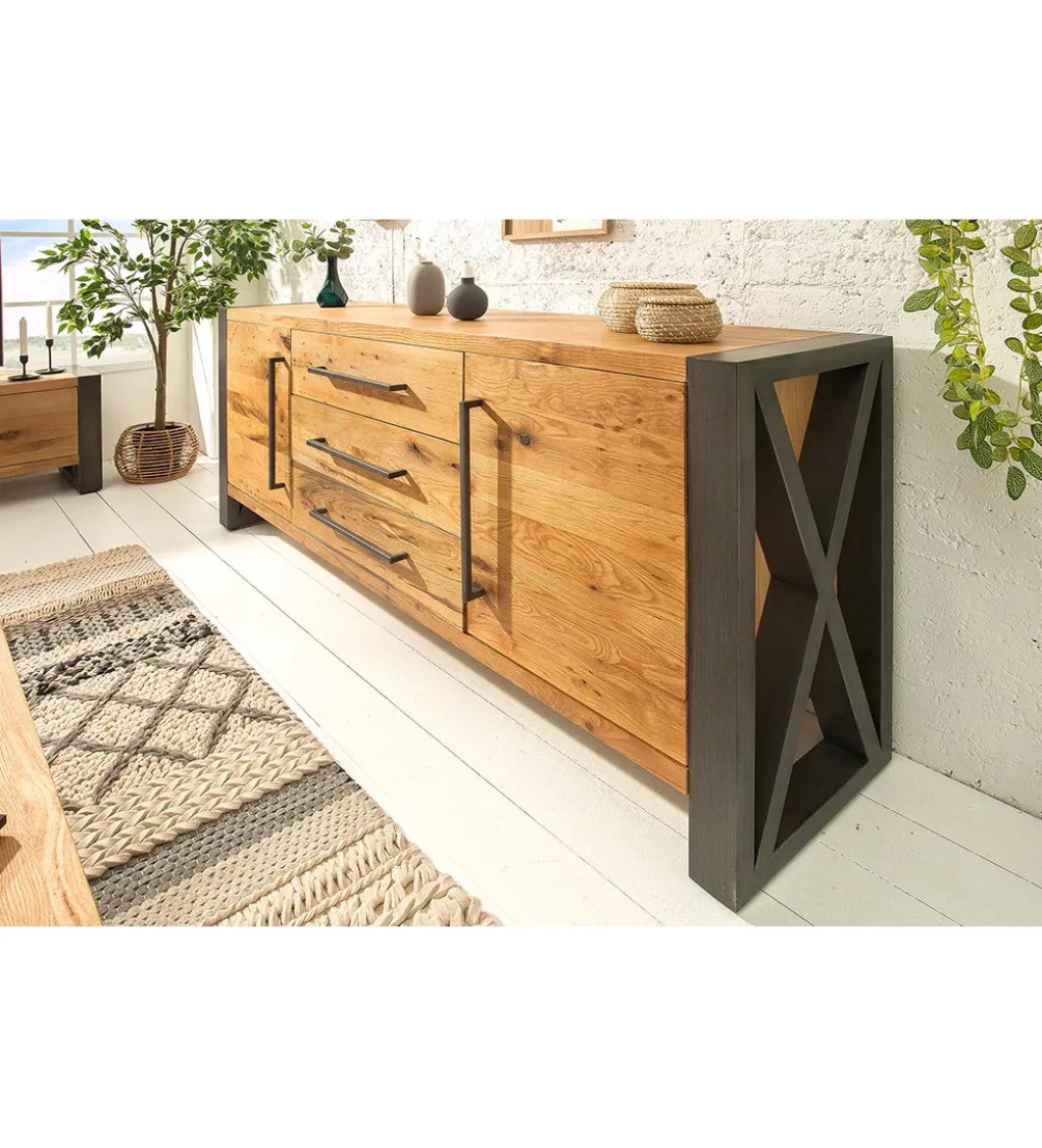 Komoda FACTORY Thor 200 cm drewno dziki dąb