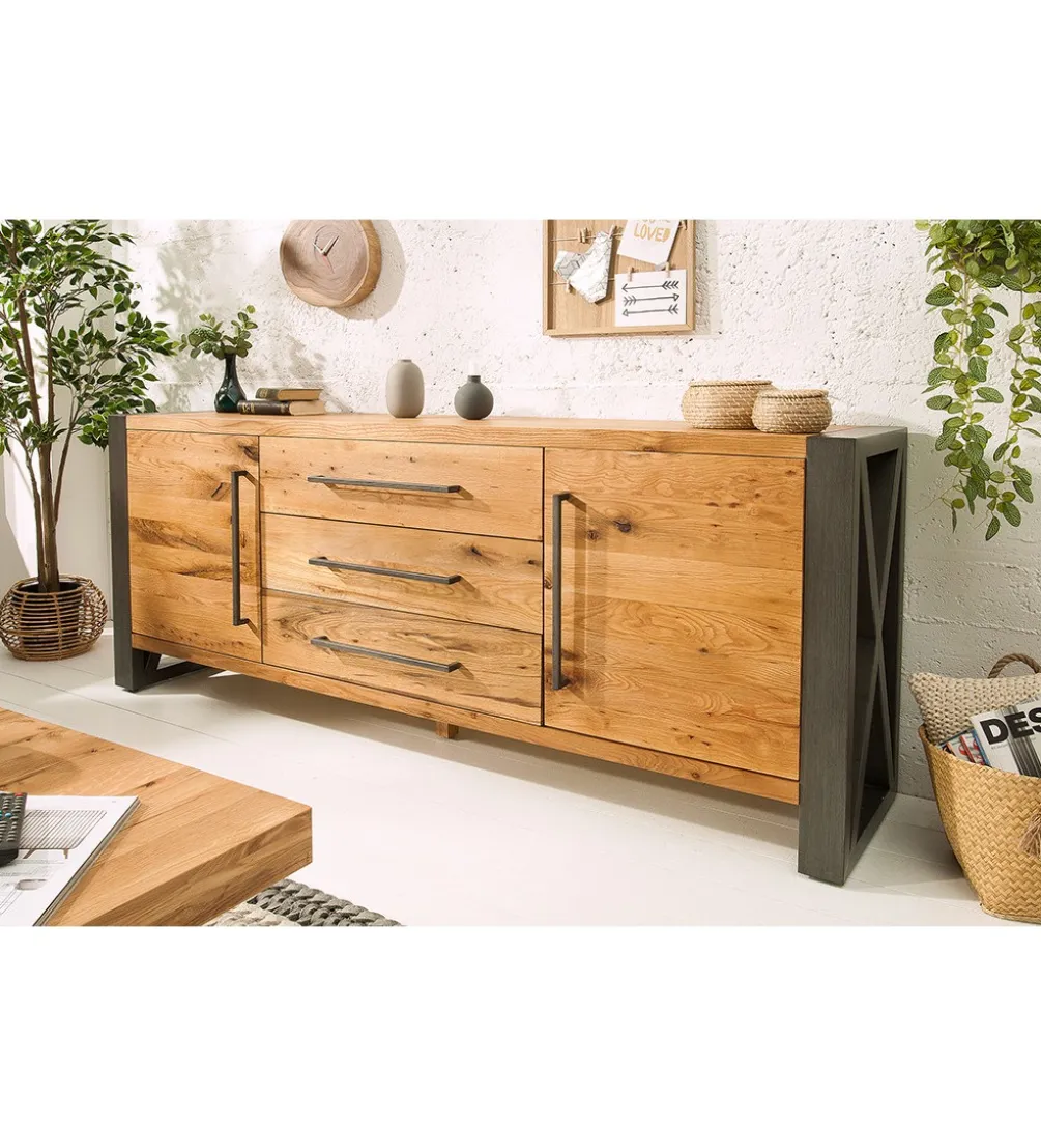 Komoda FACTORY Thor 200 cm drewno dziki dąb