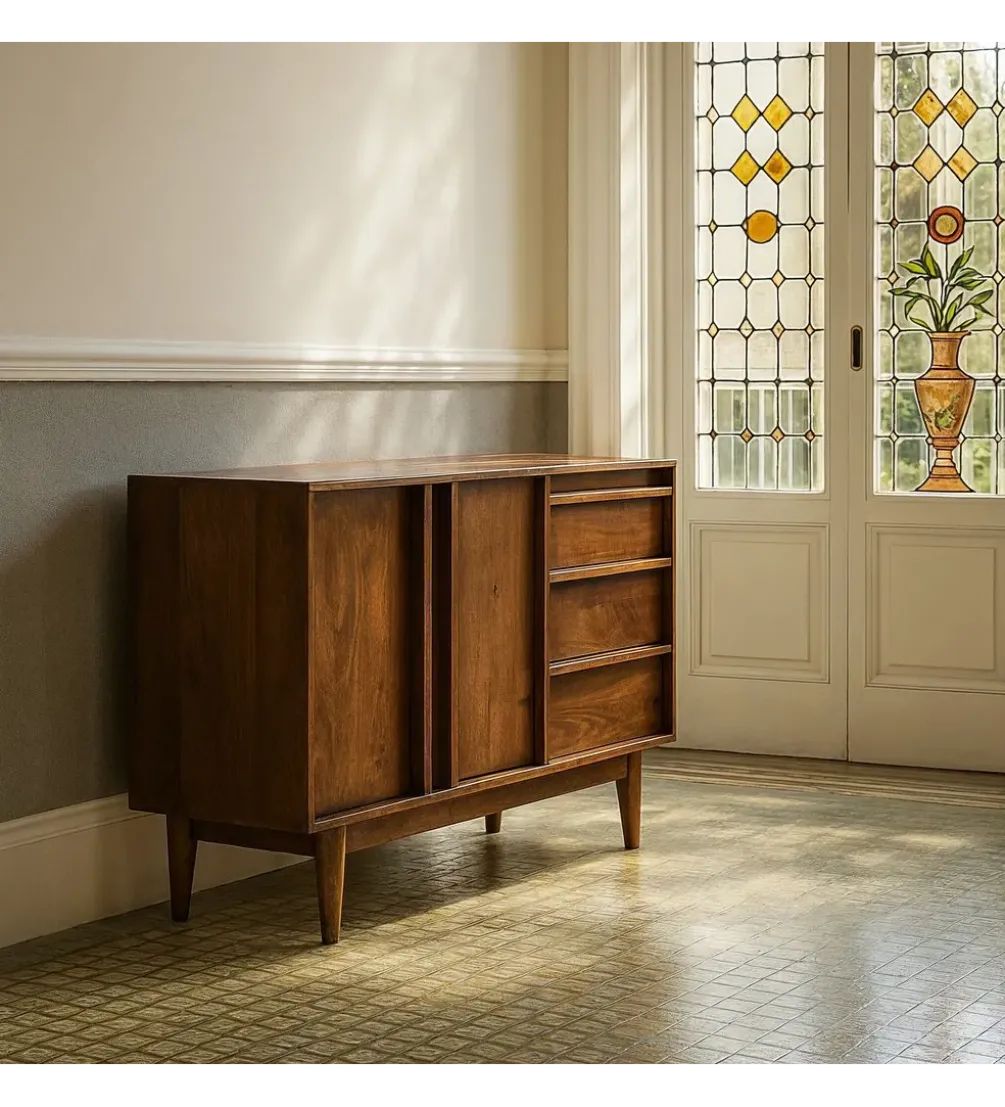 Komoda GARREL 150 cm drewno mango brązowa