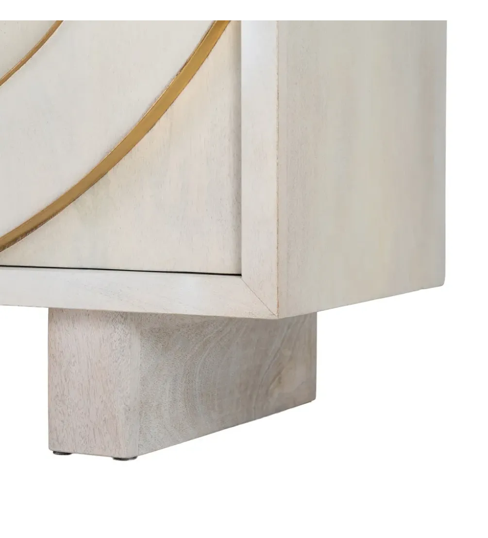 Komoda GEMANAT 113 cm drewno mango biała